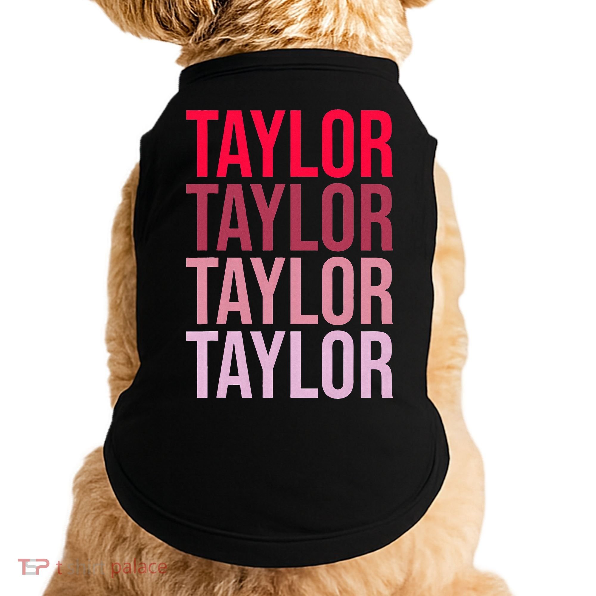 Taylor Retro Wordmark Pattern I love Taylor Doggie Tank