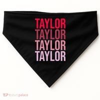 Taylor Retro Wordmark Pattern I love Taylor USA-Made Doggie Bandana thumb 0