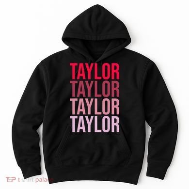 Taylor Retro Wordmark Pattern I love Taylor Hoodie