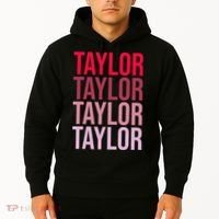 Taylor Retro Wordmark Pattern I love Taylor Hoodie thumb 2