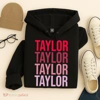 Taylor Retro Wordmark Pattern I love Taylor Hoodie thumb 4