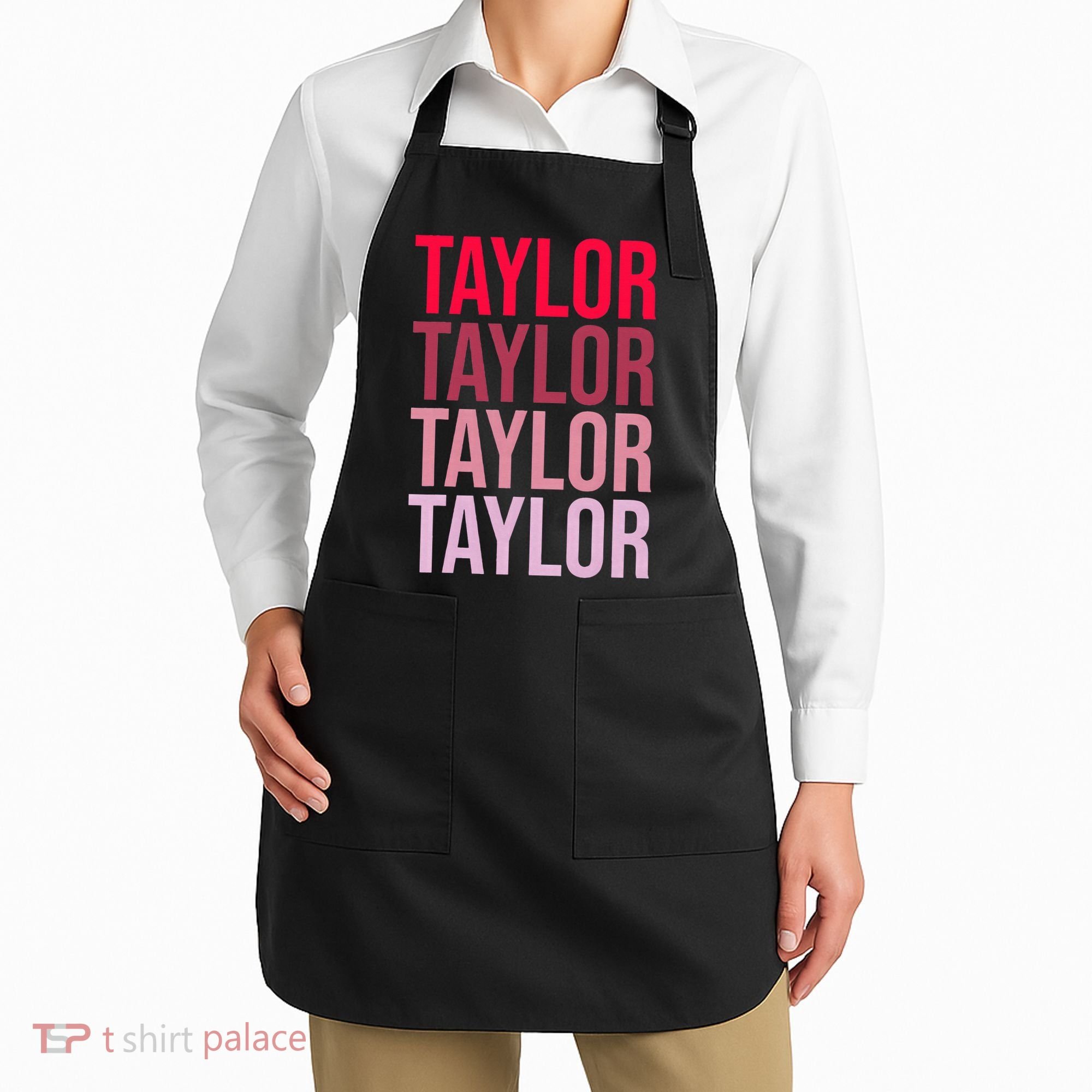 Taylor Retro Wordmark Pattern I love Taylor Apron
