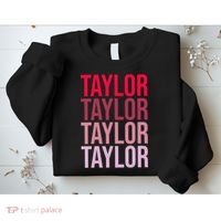 Taylor Retro Wordmark Pattern I love Taylor Sweatshirt thumb 2
