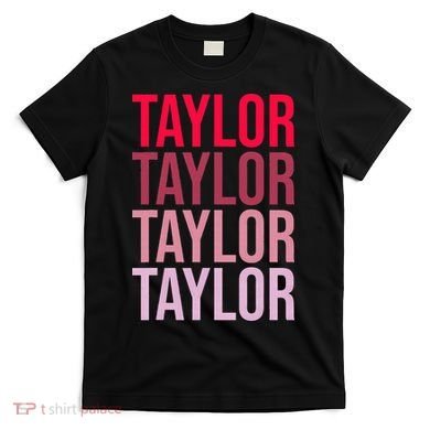 Taylor Retro Wordmark Pattern I love Taylor T-Shirt
