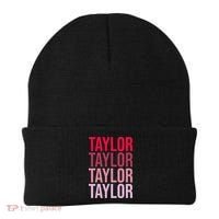 Taylor Retro Wordmark Pattern I love Taylor Beanie thumb 0