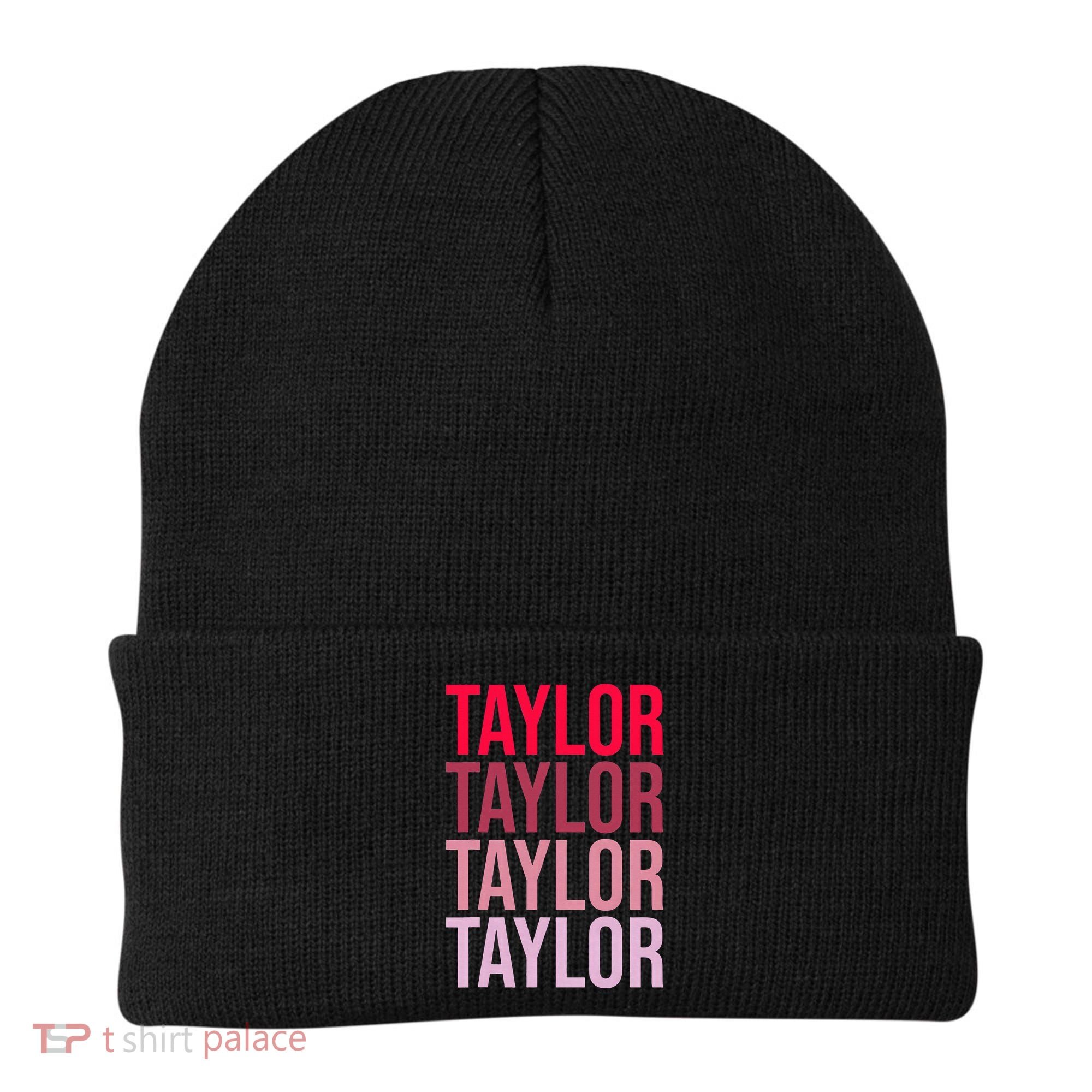 Taylor Retro Wordmark Pattern I love Taylor Beanie