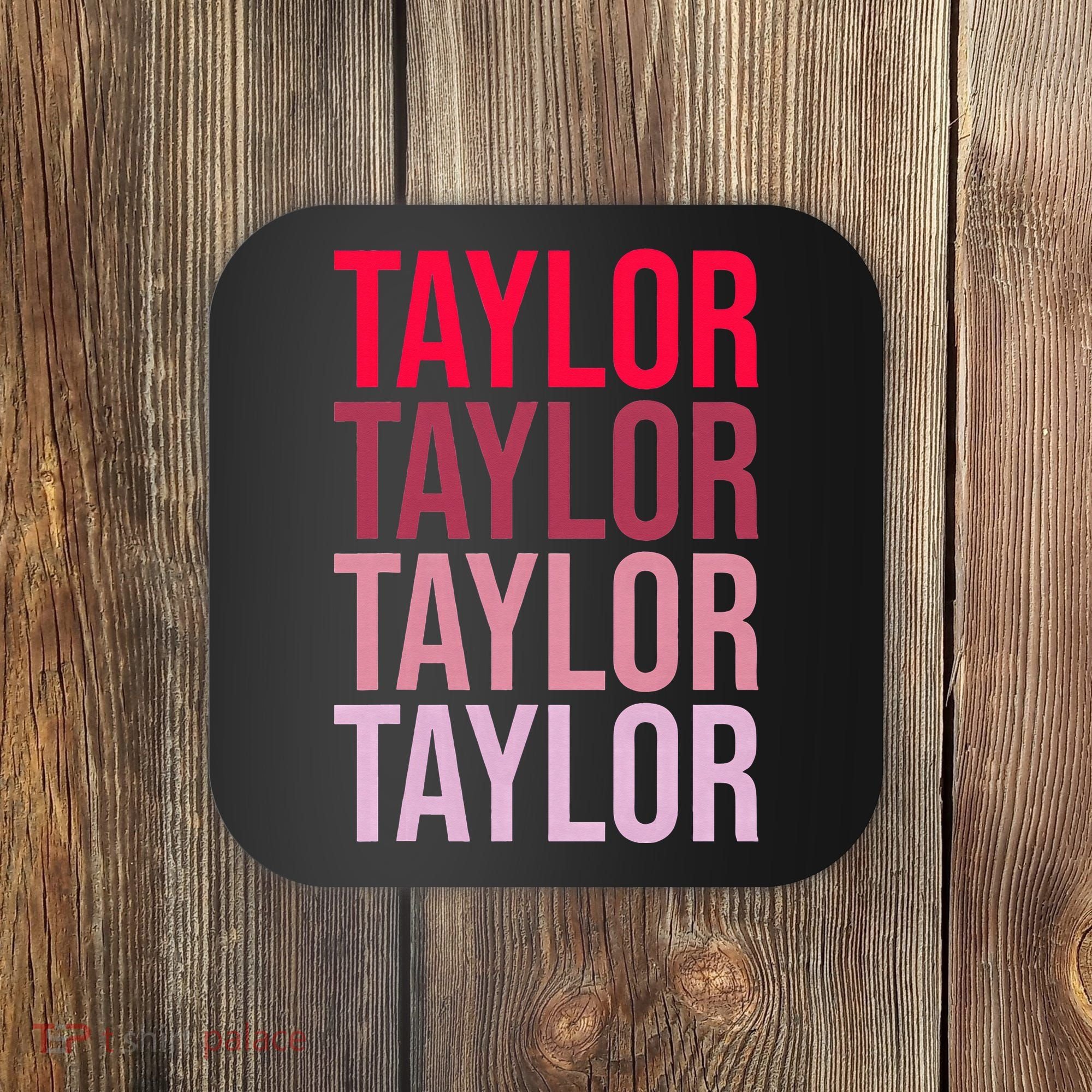 Taylor Retro Wordmark Pattern I love Taylor Coaster
