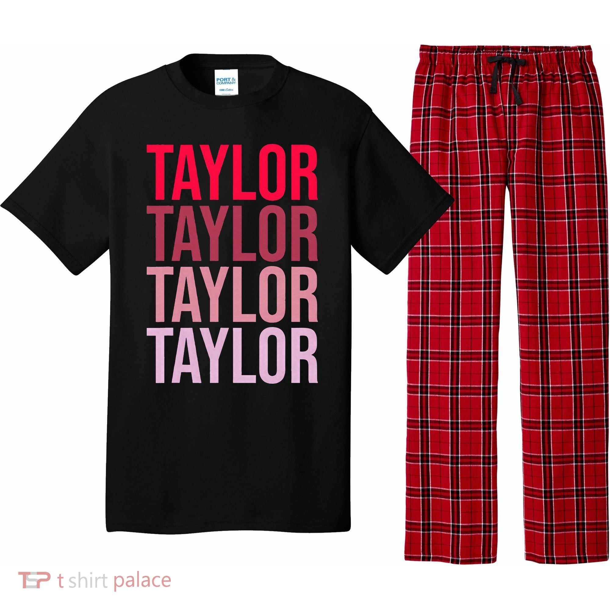 Taylor Retro Wordmark Pattern I love Taylor Pajama Set
