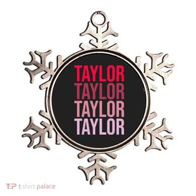 Taylor Retro Wordmark Pattern I love Taylor Ornament