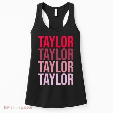 Taylor Retro Wordmark Pattern I love Taylor Women's Tank Top