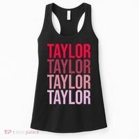 Taylor Retro Wordmark Pattern I love Taylor Women's Tank Top thumb 0