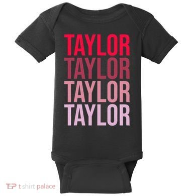 Taylor Retro Wordmark Pattern I love Taylor Baby Bodysuit