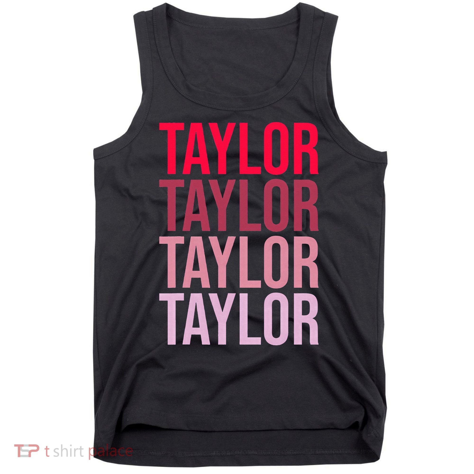 Taylor Retro Wordmark Pattern I love Taylor Tank Top