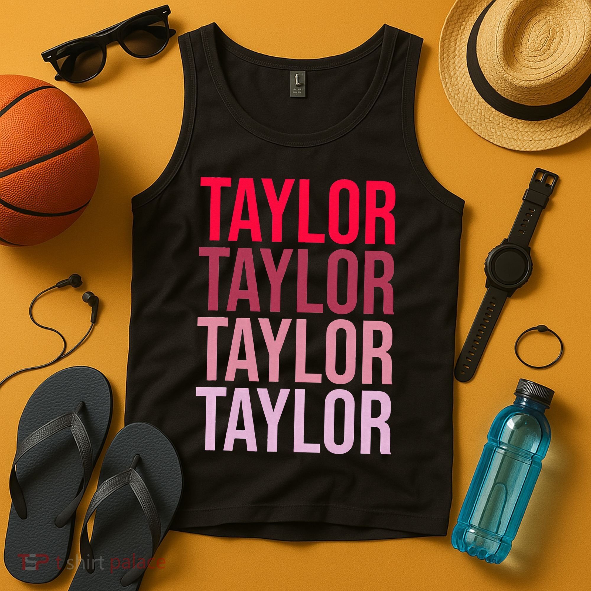 Taylor Retro Wordmark Pattern I love Taylor Tank Top
