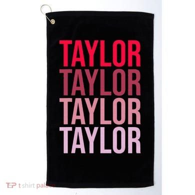 Taylor Retro Wordmark Pattern I love Taylor Golf Towel