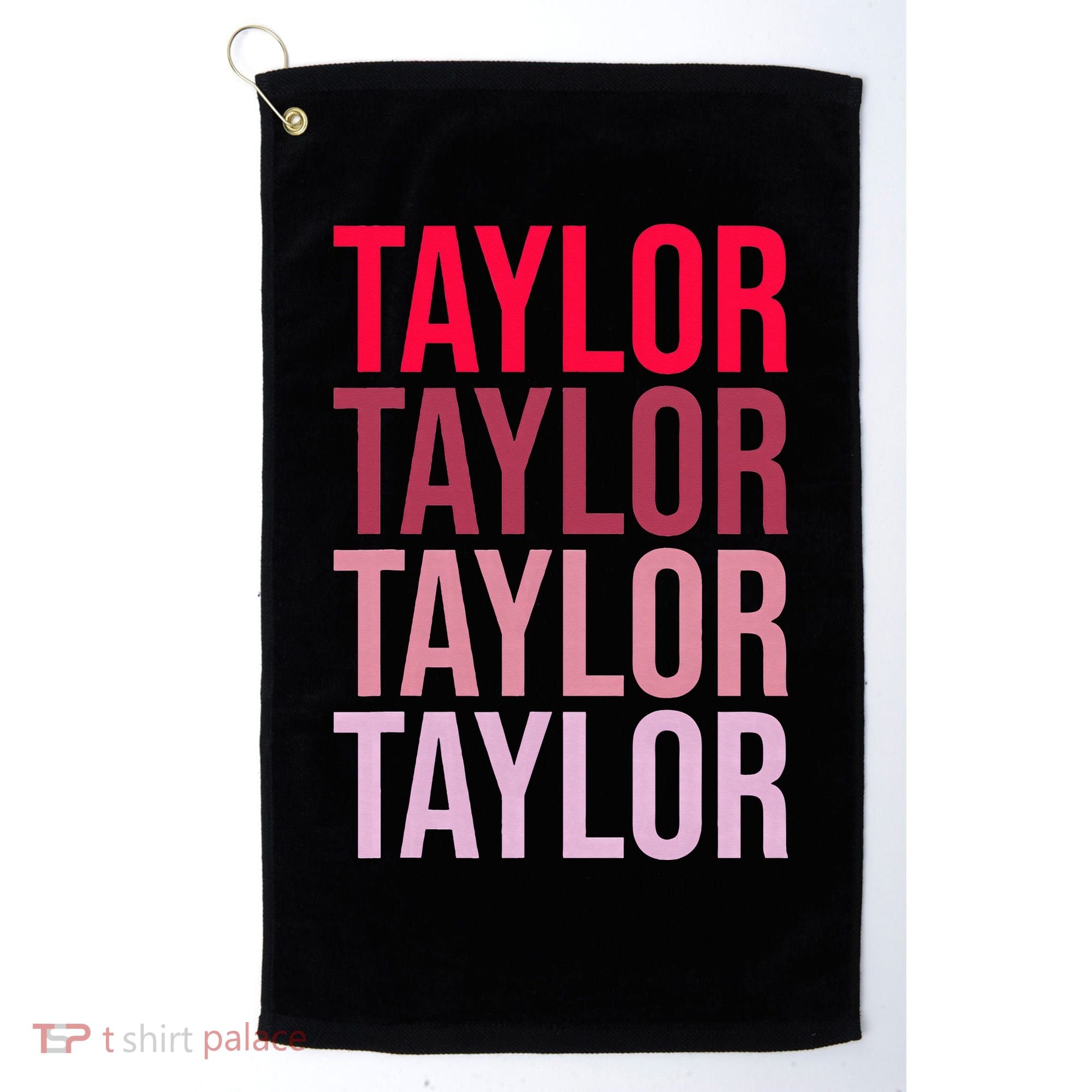 Taylor Retro Wordmark Pattern I love Taylor Golf Towel