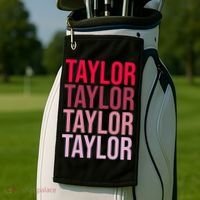 Taylor Retro Wordmark Pattern I love Taylor Golf Towel thumb 2