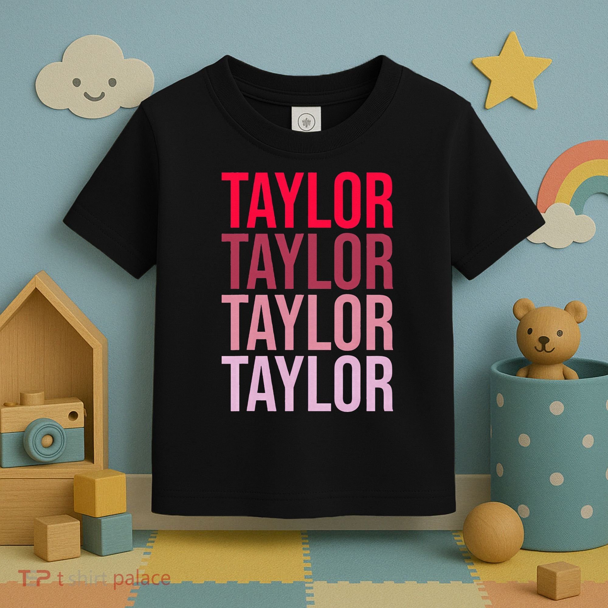 Taylor Retro Wordmark Pattern I love Taylor Toddler T-Shirt
