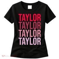 Taylor Retro Wordmark Pattern I love Taylor Women's T-Shirt thumb 0