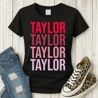 Taylor Retro Wordmark Pattern I love Taylor Women's T-Shirt thumb 3