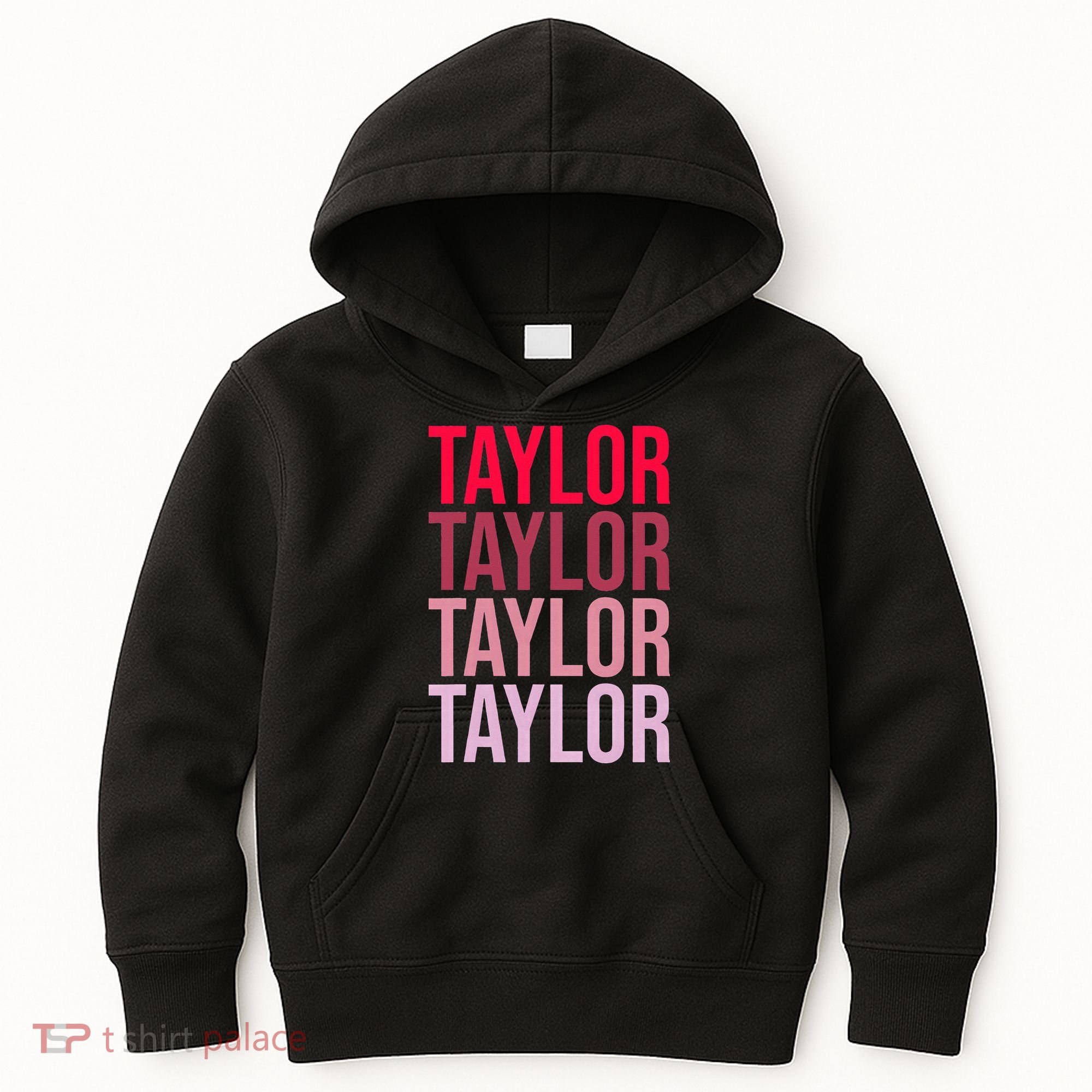 Taylor Retro Wordmark Pattern I love Taylor Kids Hoodie