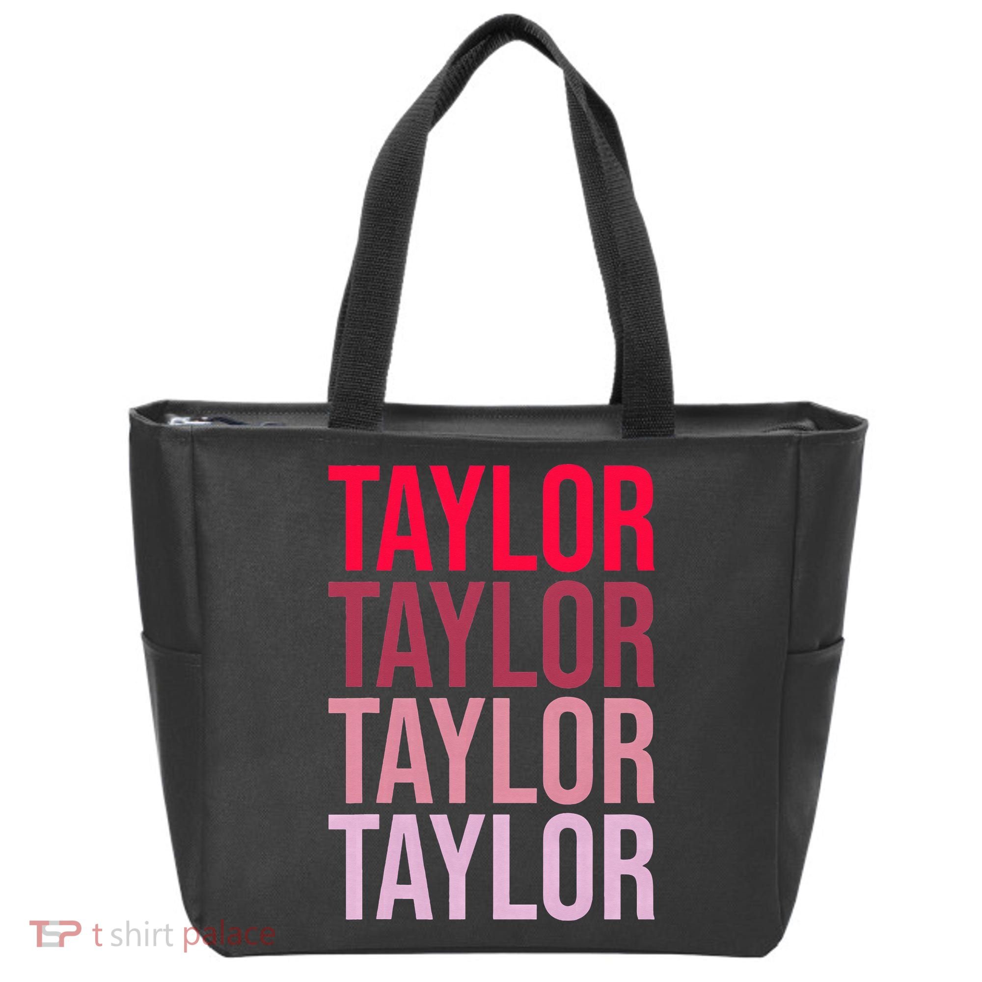 Taylor Retro Wordmark Pattern I love Taylor Tote Bag