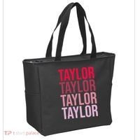 Taylor Retro Wordmark Pattern I love Taylor Tote Bag thumb 2