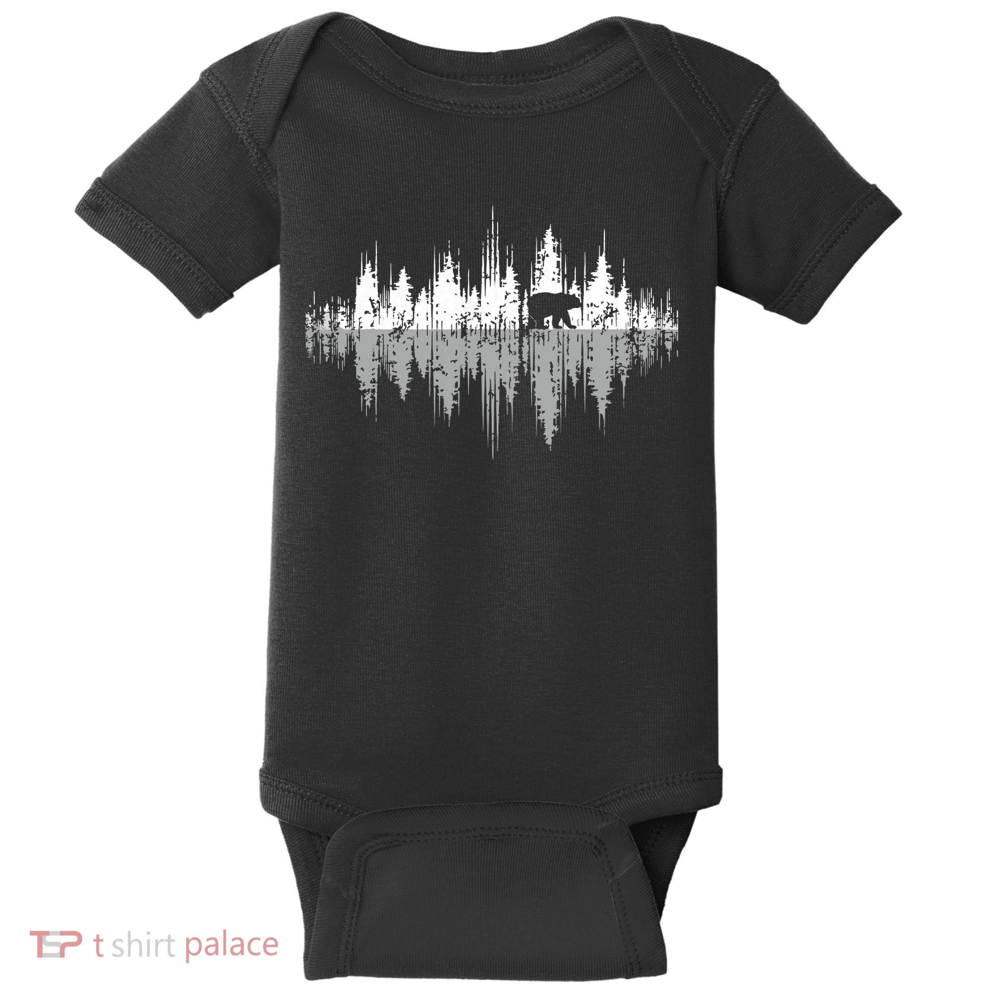 Trees Reflection Wildlife Nature Animal Bear Outdoor Forest Baby Bodysuit