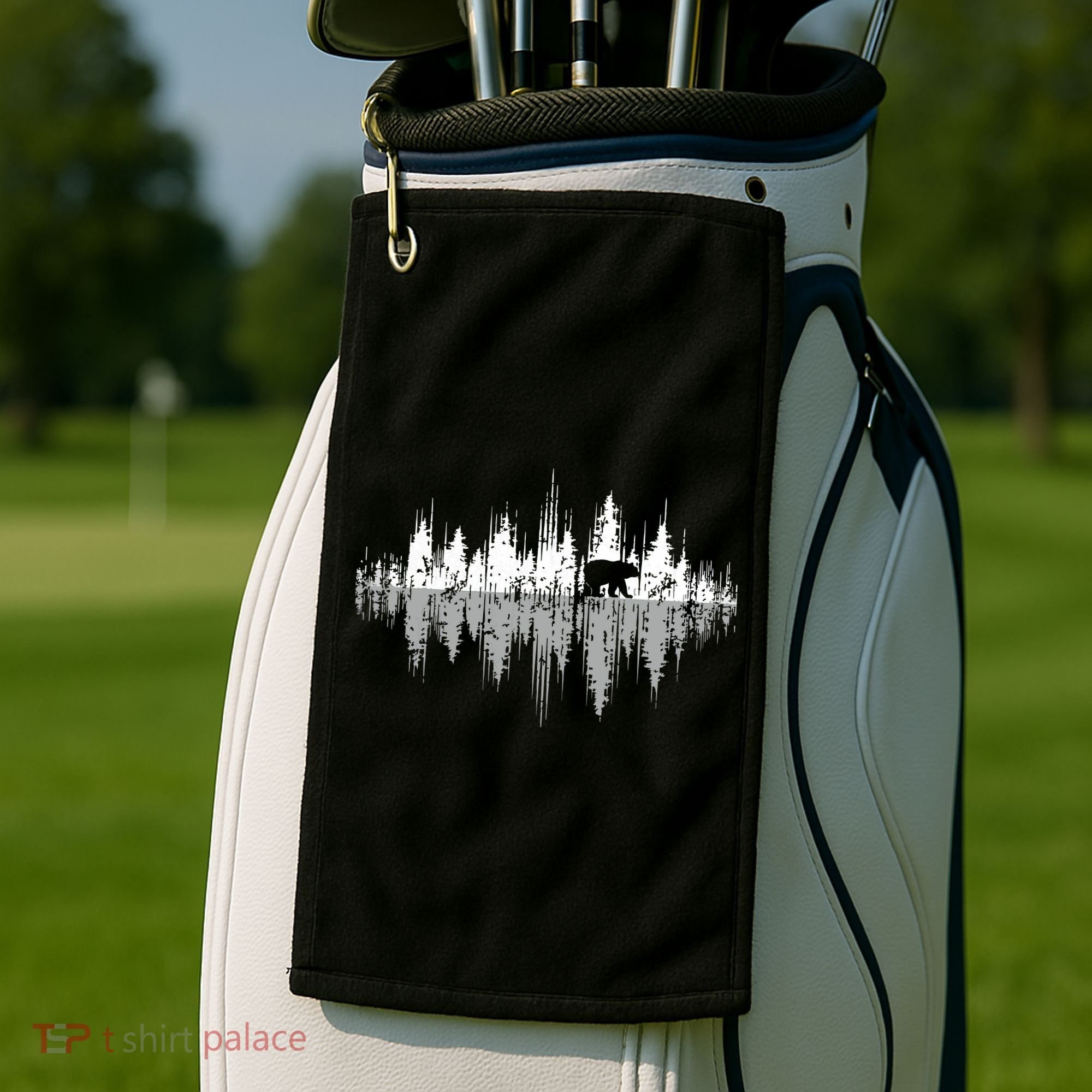 Trees Reflection Wildlife Nature Animal Bear Outdoor Forest Golf Towel