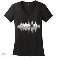 Trees Reflection Wildlife Nature Animal Bear Outdoor Forest Women's V-Neck T-Shirt thumb 0