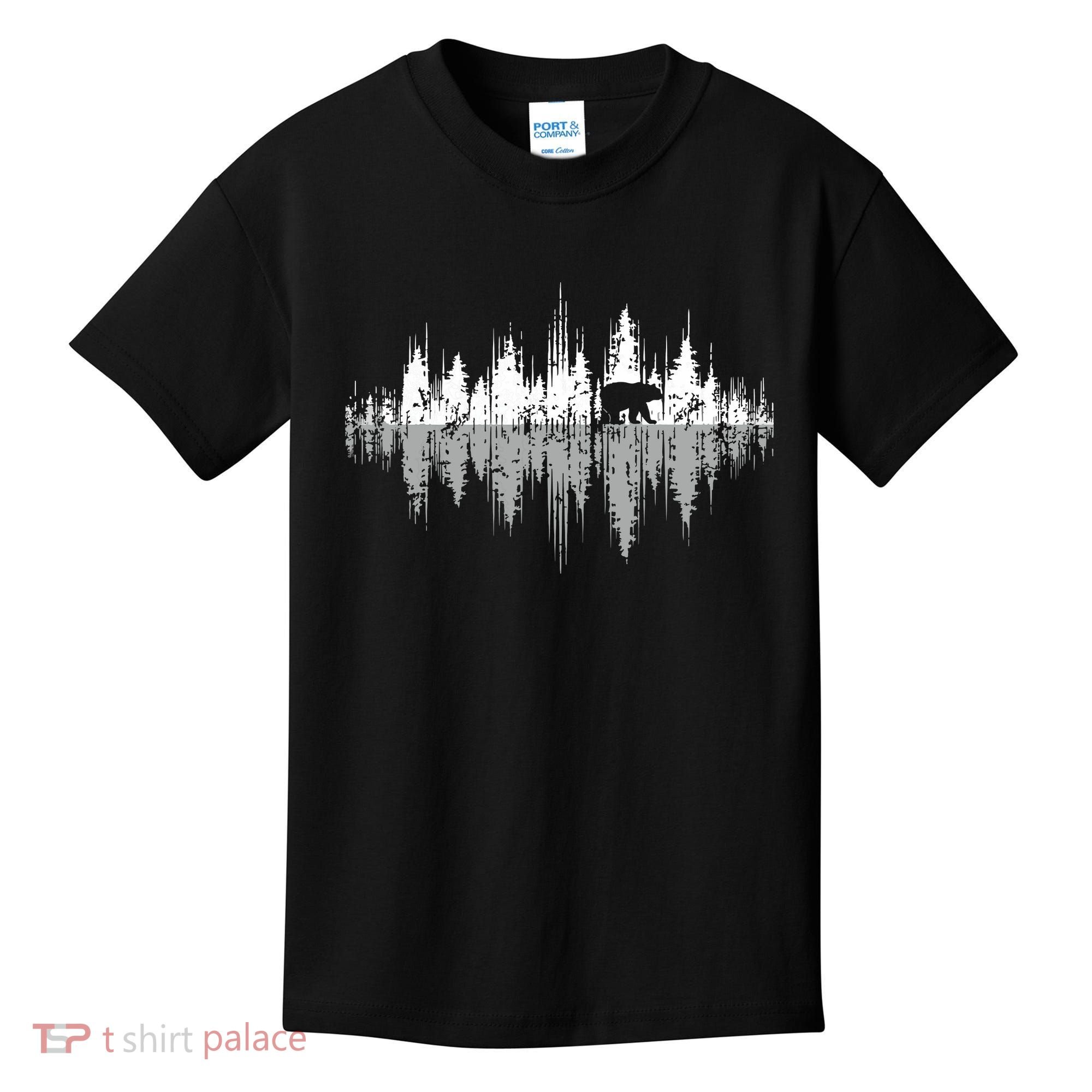 Trees Reflection Wildlife Nature Animal Bear Outdoor Forest Kids T-Shirt