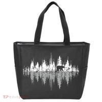 Trees Reflection Wildlife Nature Animal Bear Outdoor Forest Tote Bag thumb 0