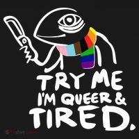 Try Me I'm Queer And Tired USA-Made Doggie Bandana thumb 2