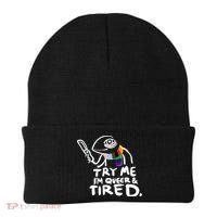 Try Me I'm Queer And Tired Beanie thumb 0