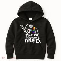 Try Me I'm Queer And Tired Kids Hoodie thumb 0