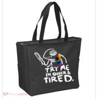 Try Me I'm Queer And Tired Tote Bag thumb 2