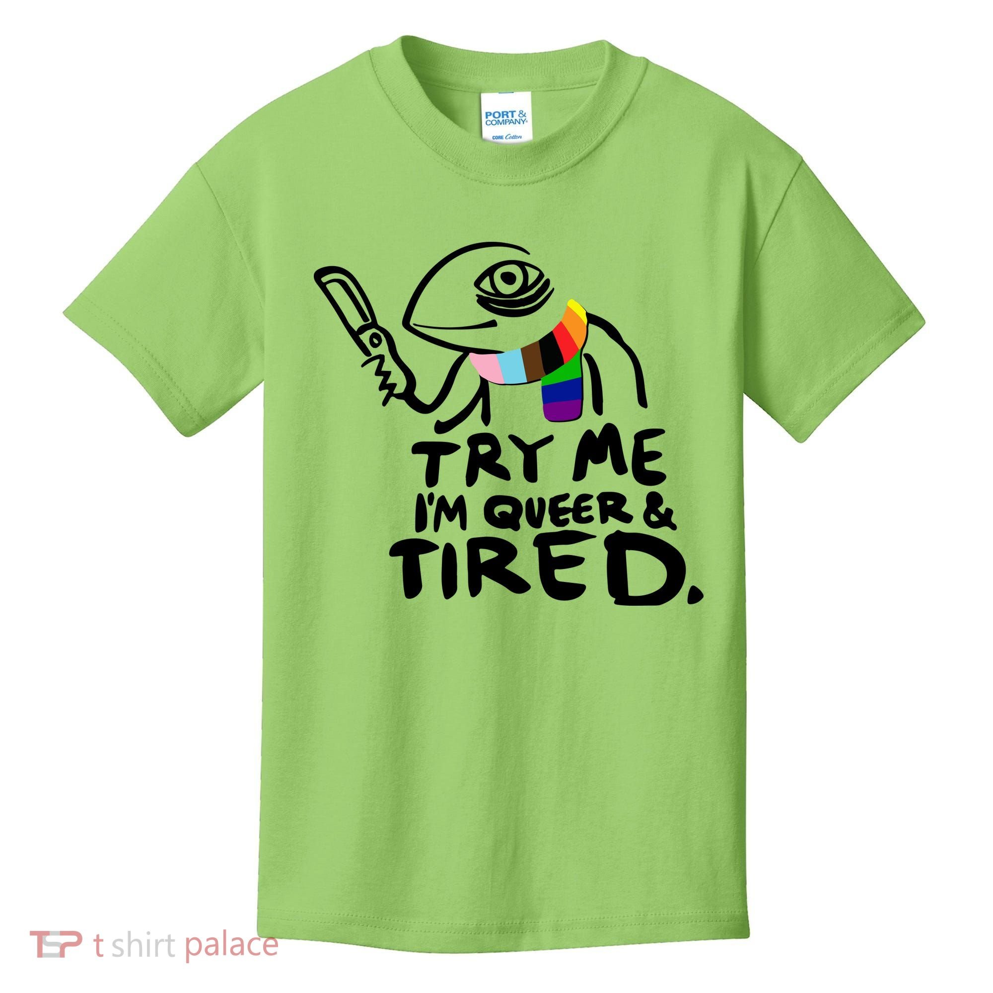 Try Me I'm Queer And Tired Kids T-Shirt
