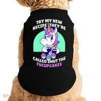 Try My Recipe Shut the Fucupcakes Funny Unicorn Doggie Tank thumb 0