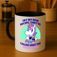 Try My Recipe Shut the Fucupcakes Funny Unicorn Coffee Mug thumb 4