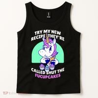Try My Recipe Shut the Fucupcakes Funny Unicorn Tank Top thumb 2