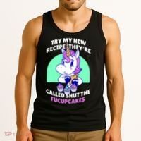 Try My Recipe Shut the Fucupcakes Funny Unicorn Tank Top thumb 3