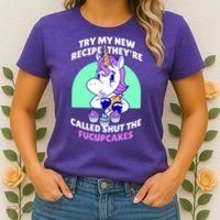 Try My Recipe Shut the Fucupcakes Funny Unicorn Women's T-Shirt thumb 2