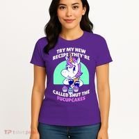 Try My Recipe Shut the Fucupcakes Funny Unicorn Women's T-Shirt thumb 4