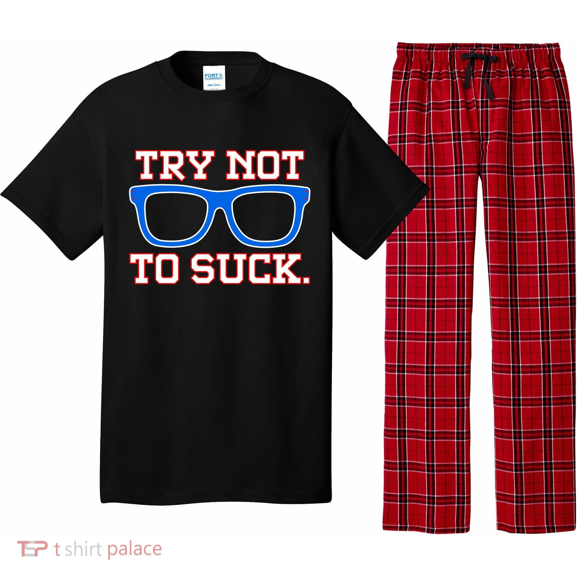 Try Not To Suck Chicago! Baseball Glasses Pajama Set