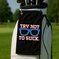 Try Not To Suck Chicago! Baseball Glasses Golf Towel thumb 2