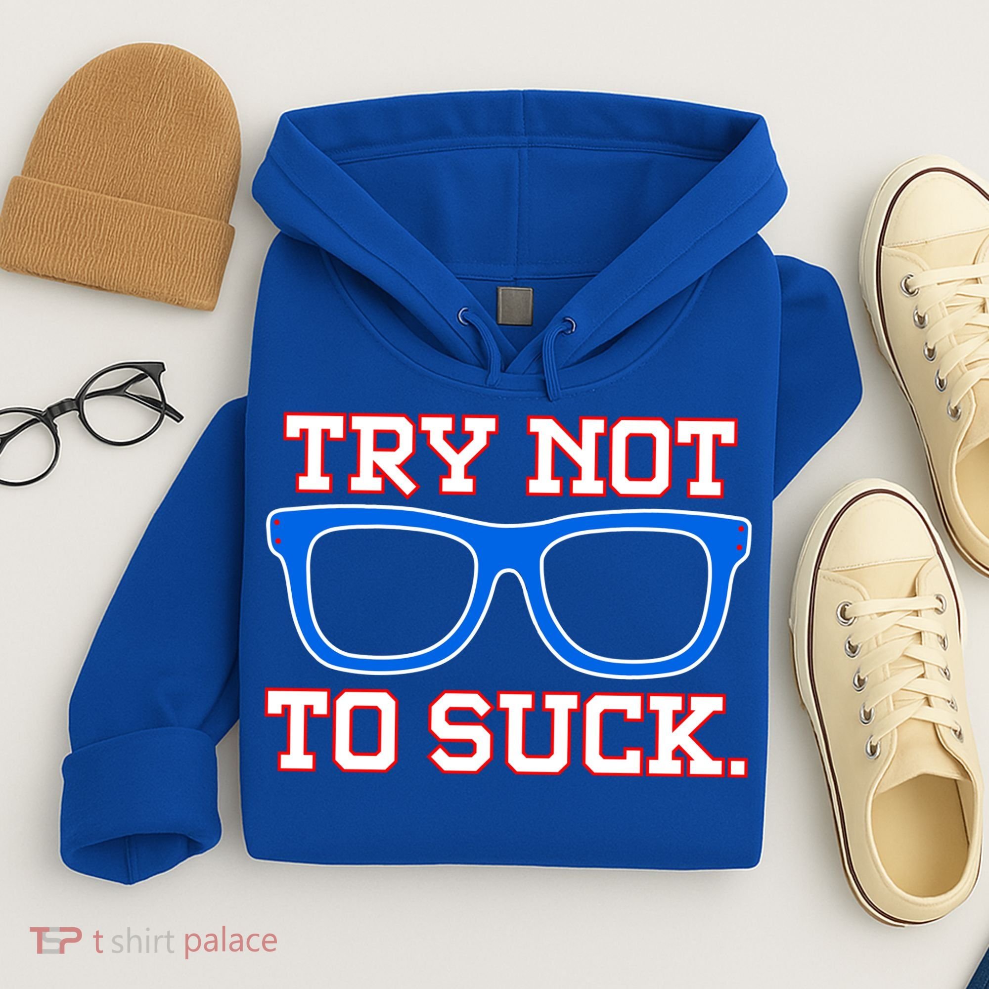 Try Not To Suck Chicago! Baseball Glasses Hoodie