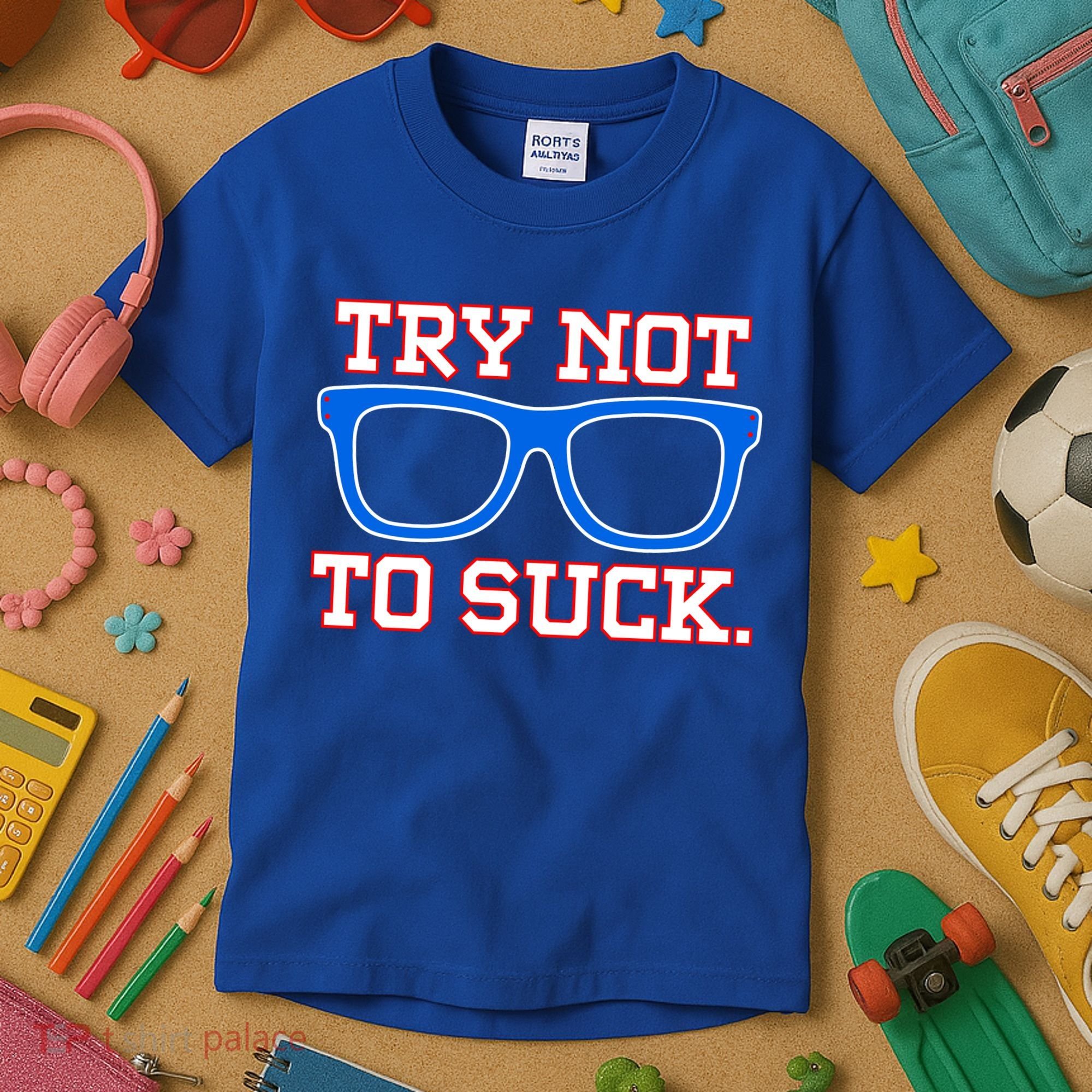 Try Not To Suck Chicago! Baseball Glasses Kids T-Shirt