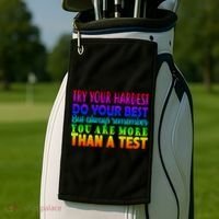 Try Your Hardest On The Test Day Golf Towel thumb 2