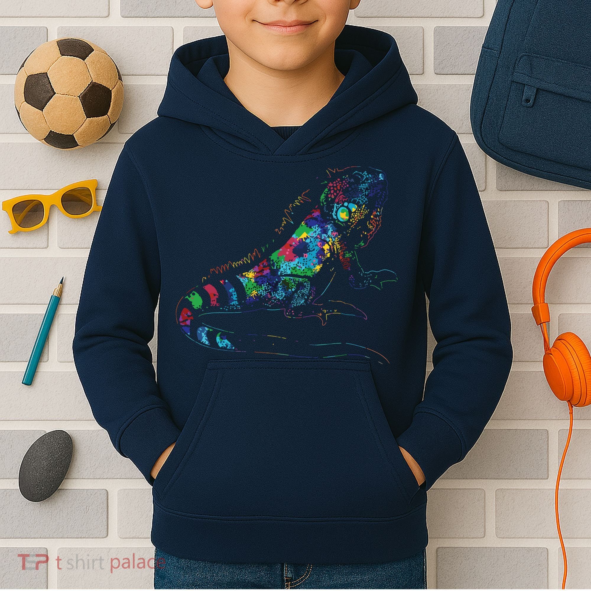 Tropic Reptile Zoo Keeper Gift Idea Iguana Kids Hoodie