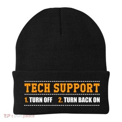 Tech Support 101 For Dummies Cool Gift Funny Tech Support Checklist Gift Beanie